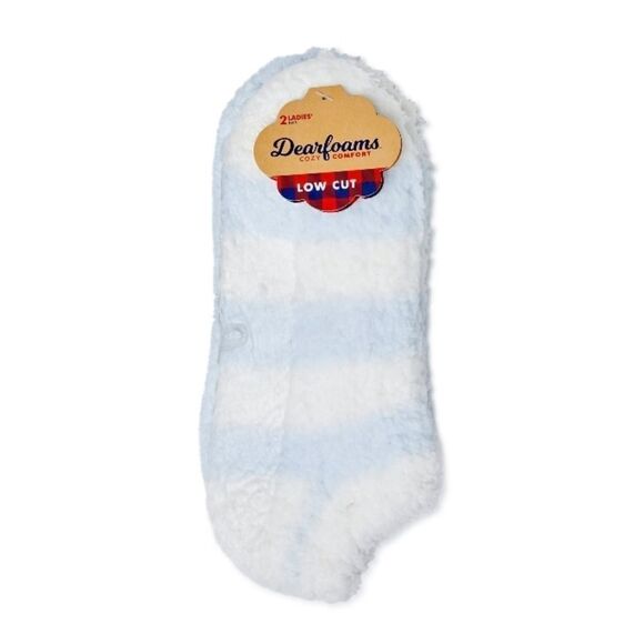 Women’s Dearfoams Ultra Soft Fuzzy Slipper Socks 2, 2-Packs Shoe Size 4-10 - Picture 3 of 6
